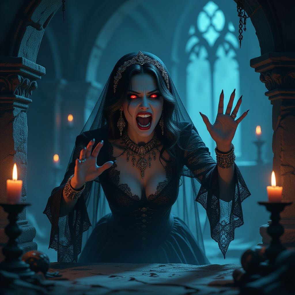 A Vampiress in a beginnings of Frenzy