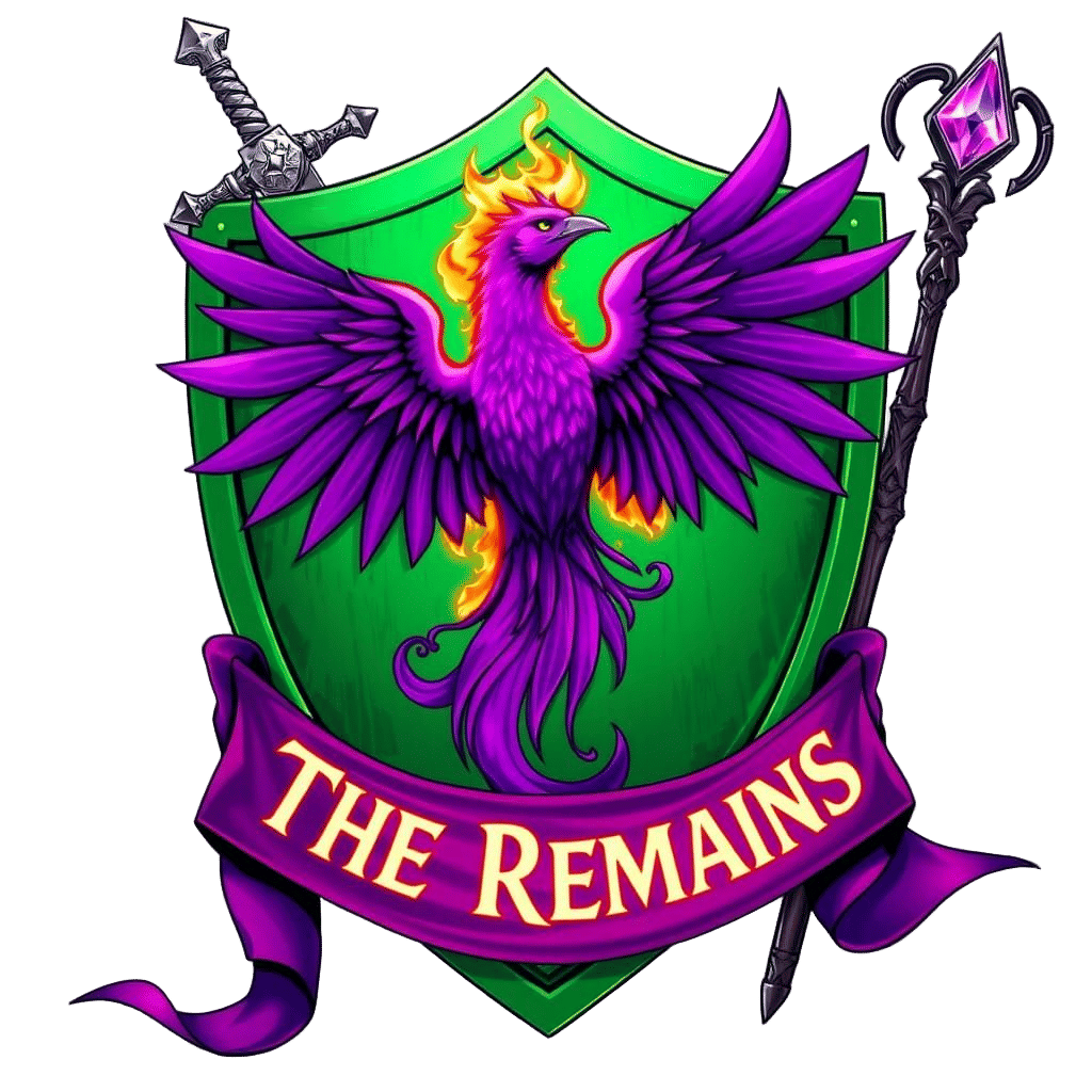 Phoenix Shield with Sword and Staff, Comic Book Art