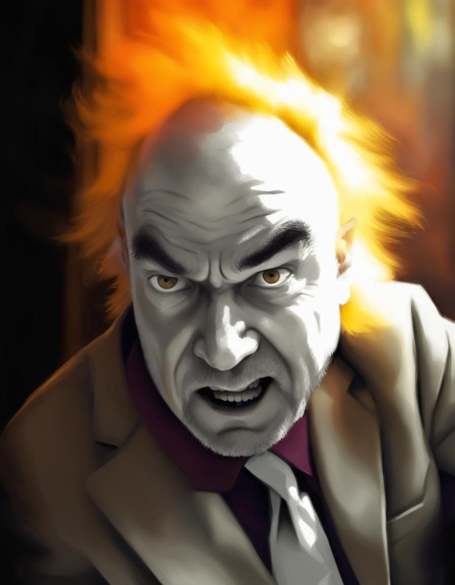 Realistic Portrait of an Eccentric Madman