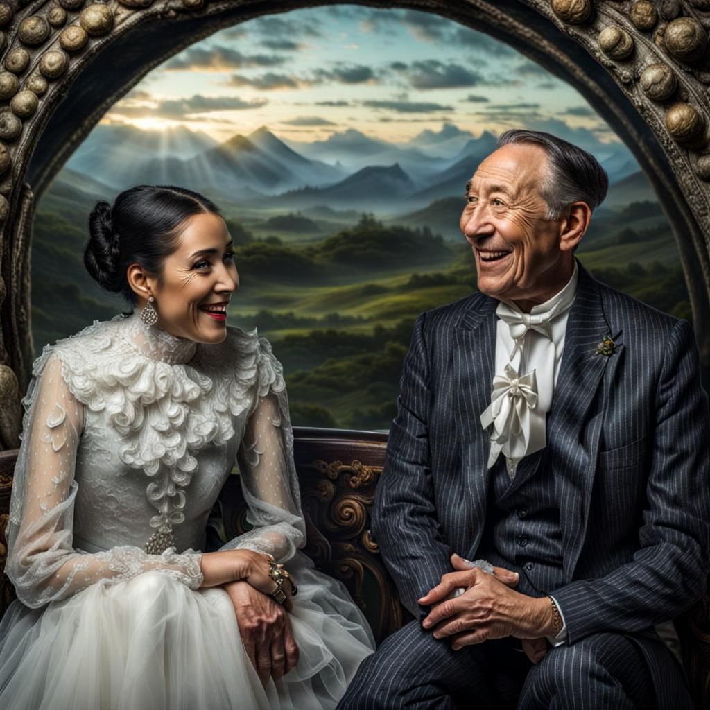 Surreal Alien Restaurant Celebration in Photorealistic Style