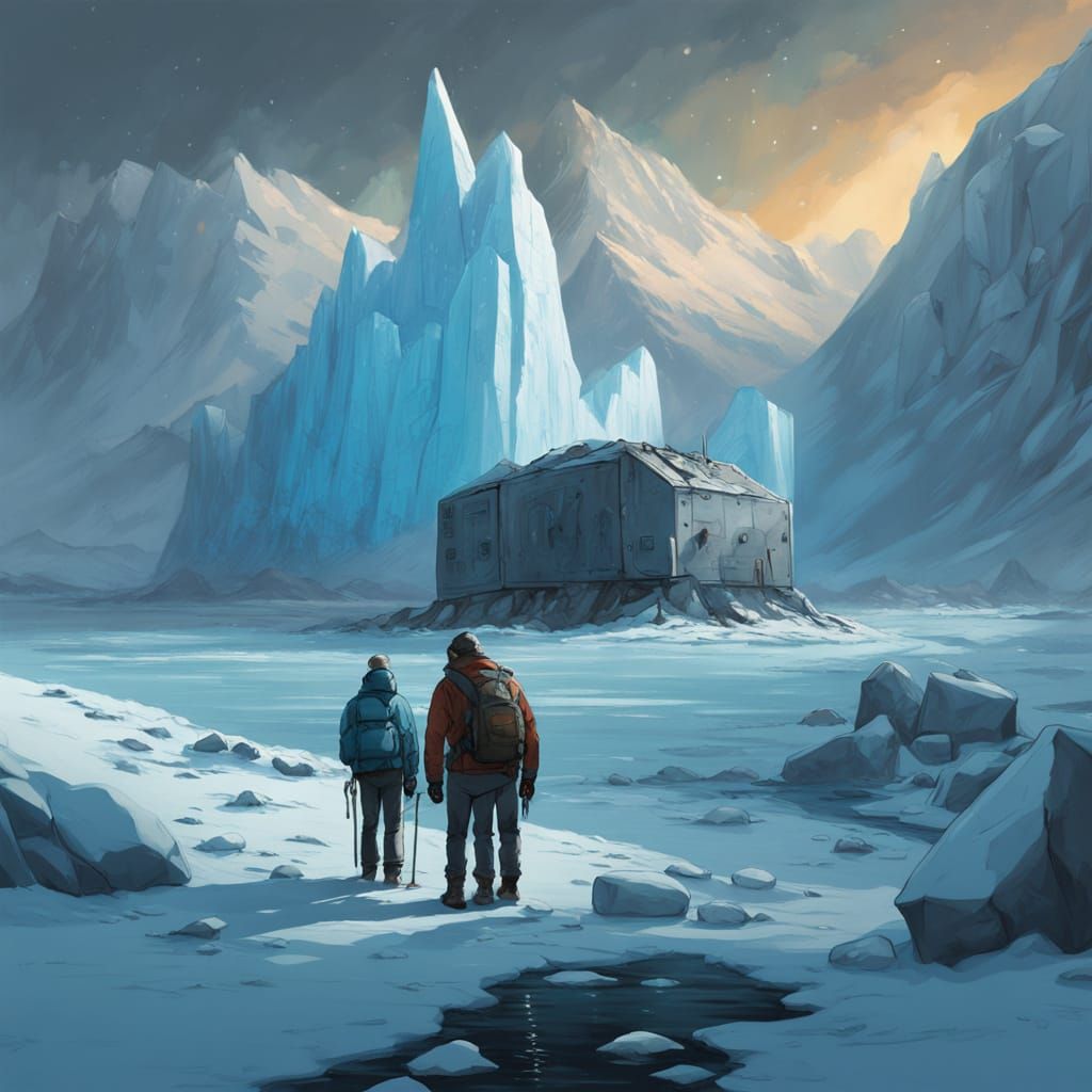 Colossal Rusted Door in Arctic Iceberg