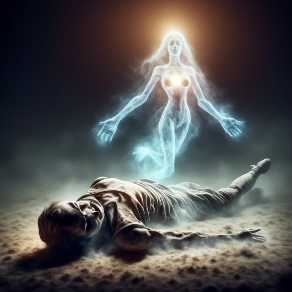 Ghost Emerges from Android: Digital Illustration