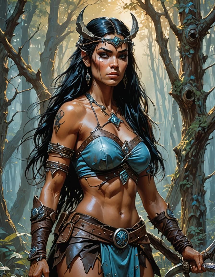 Fantasy Barbarian Princess in Hyperrealistic Detail
