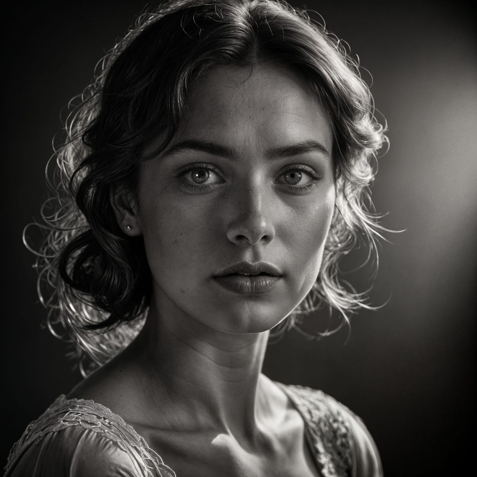 High Contrast Portrait in Vintage Photography Style