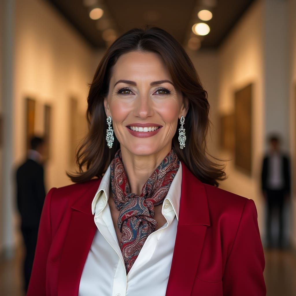Sophisticated Businesswoman in Art Gallery, Professional Por...