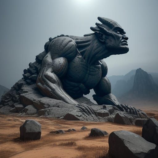 Colossal Statue Shatters, Transformed by Mysterious Rock in....