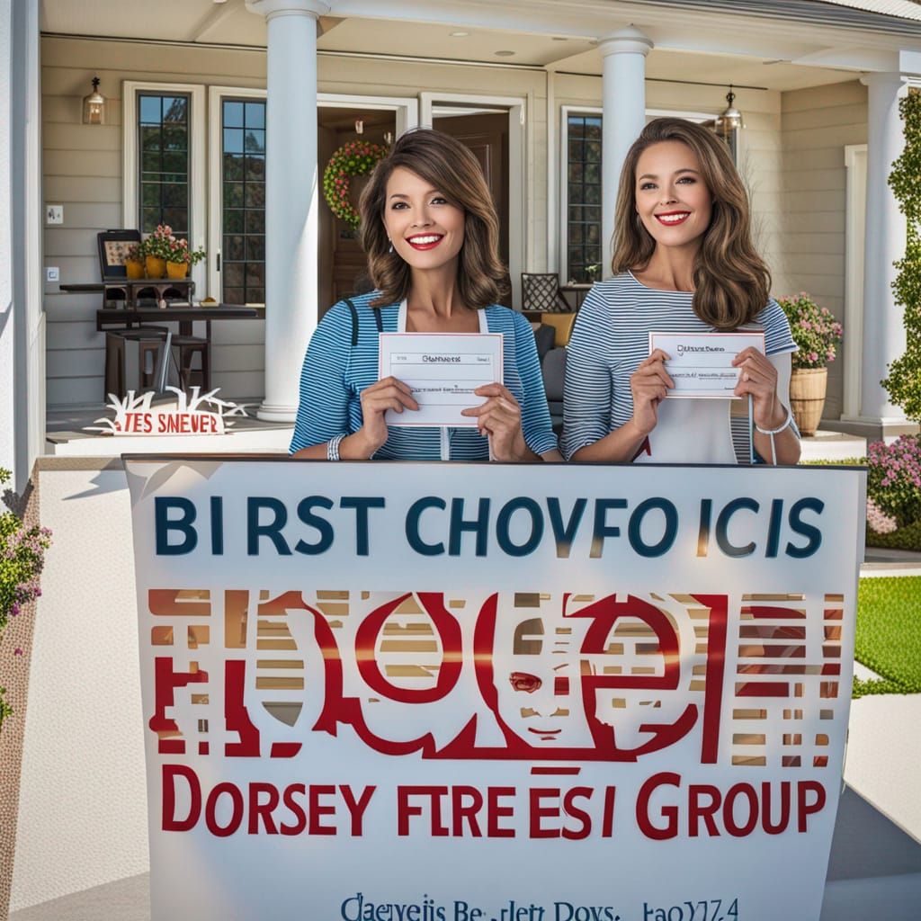 Real estate agents selling a house