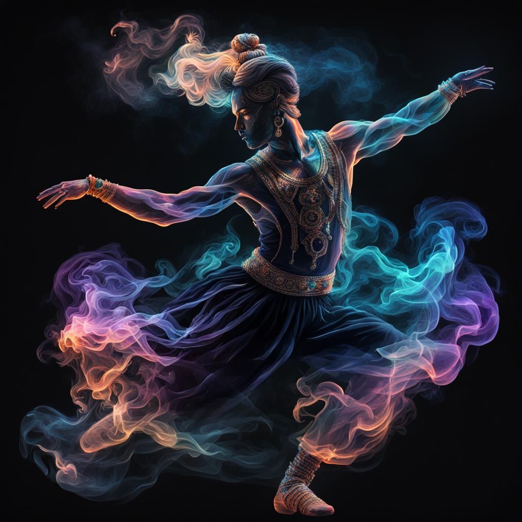 Smokey Dancer: Holographic Cosmic Illustration