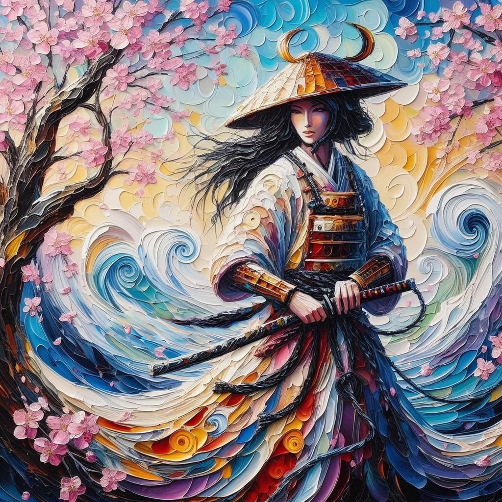 Whimsical Animal in Starry Night: Impasto Painting