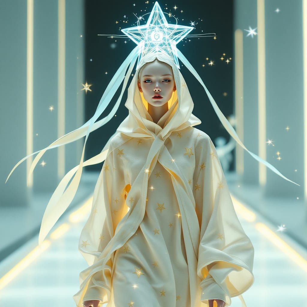 Androgynous Model in Avant-Garde Couture