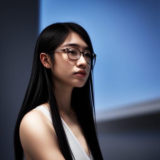 Asian girl in glasses