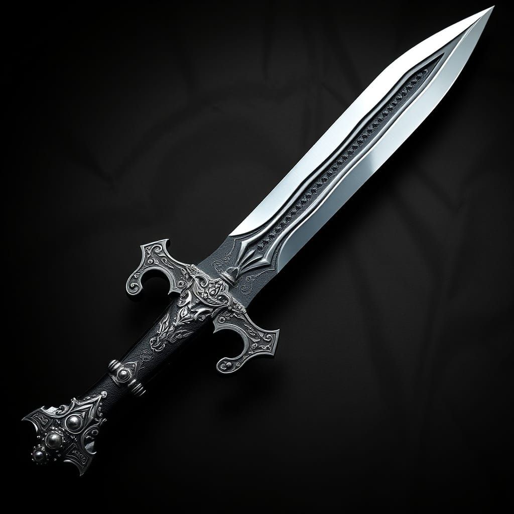 Majestic Power Sword with Intricate Filigree and Ornate Deta...