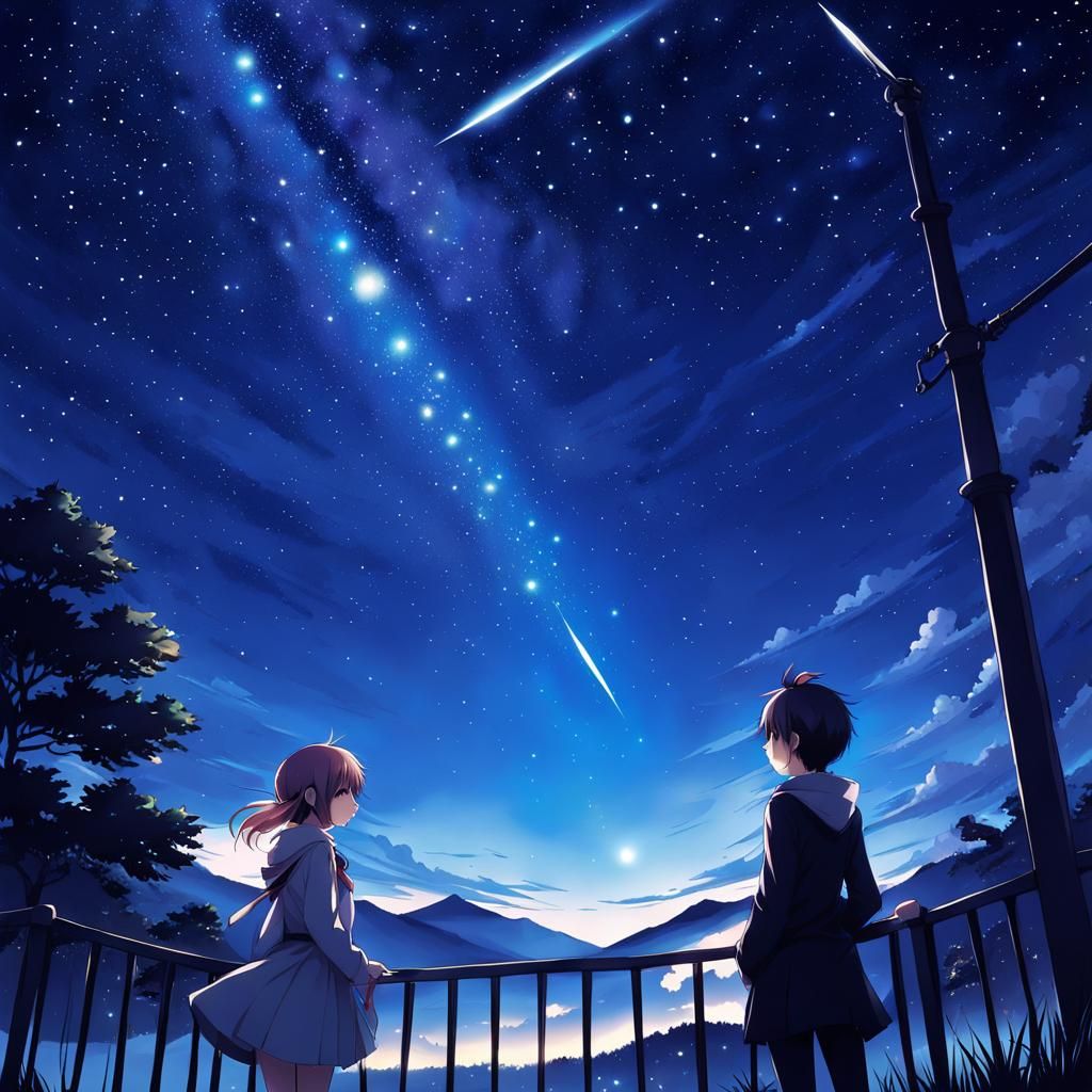 Anime Art of a Starry Night
