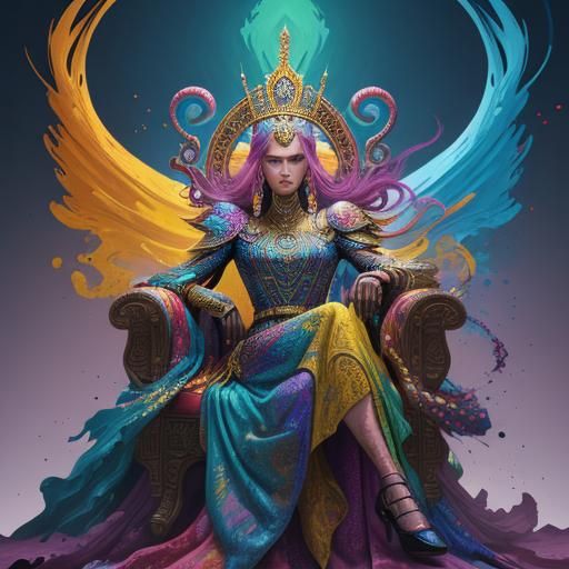 Queen in Graffiti Street Art Style