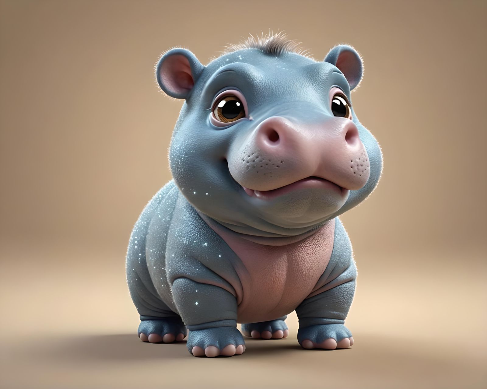 Baby hippo (chibi-style 3D)