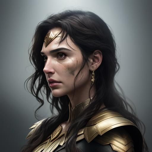 Hyperrealistic Portrait of Gal Gadot in Splash Art Style