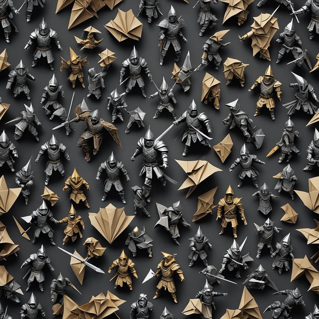 Origami Papercraft in Soft Focus, 8K Resolution