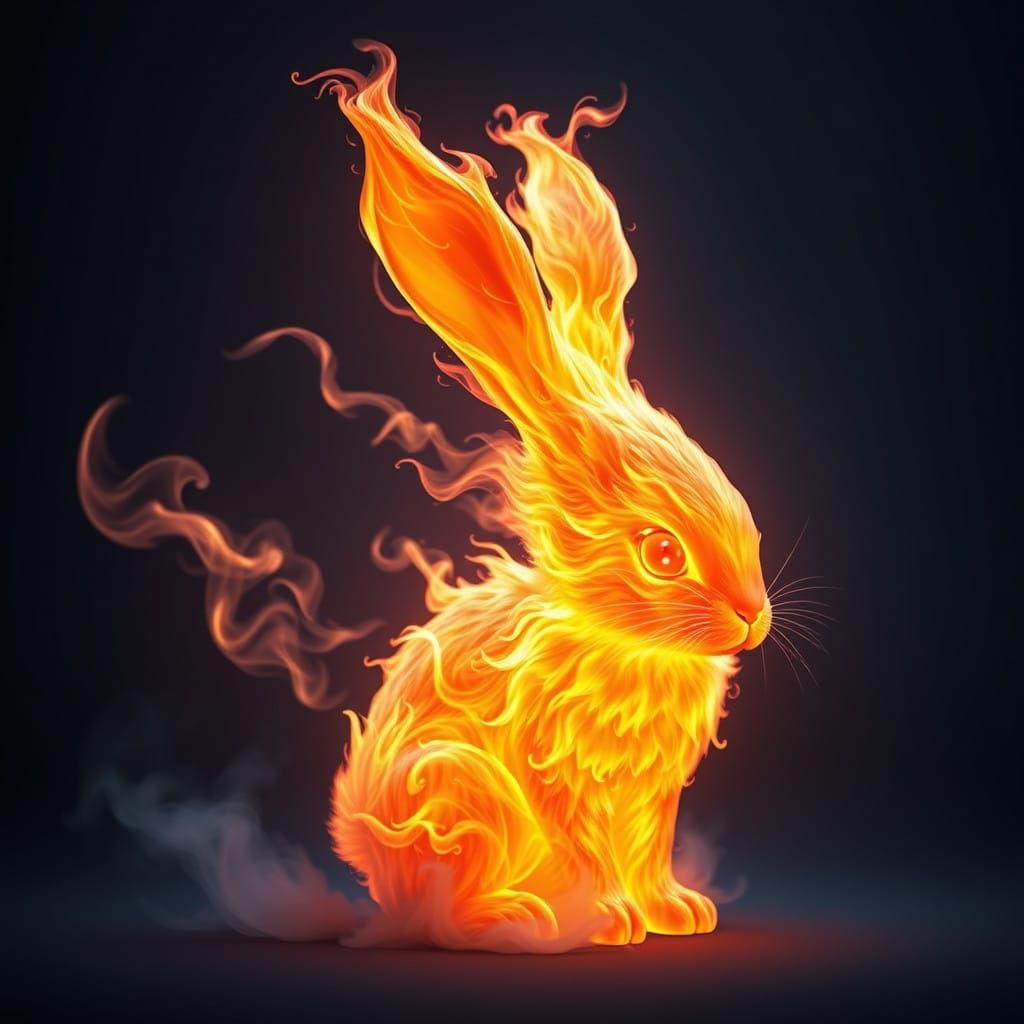 Fierce Flame Bunny Leaps from Blazing Inferno