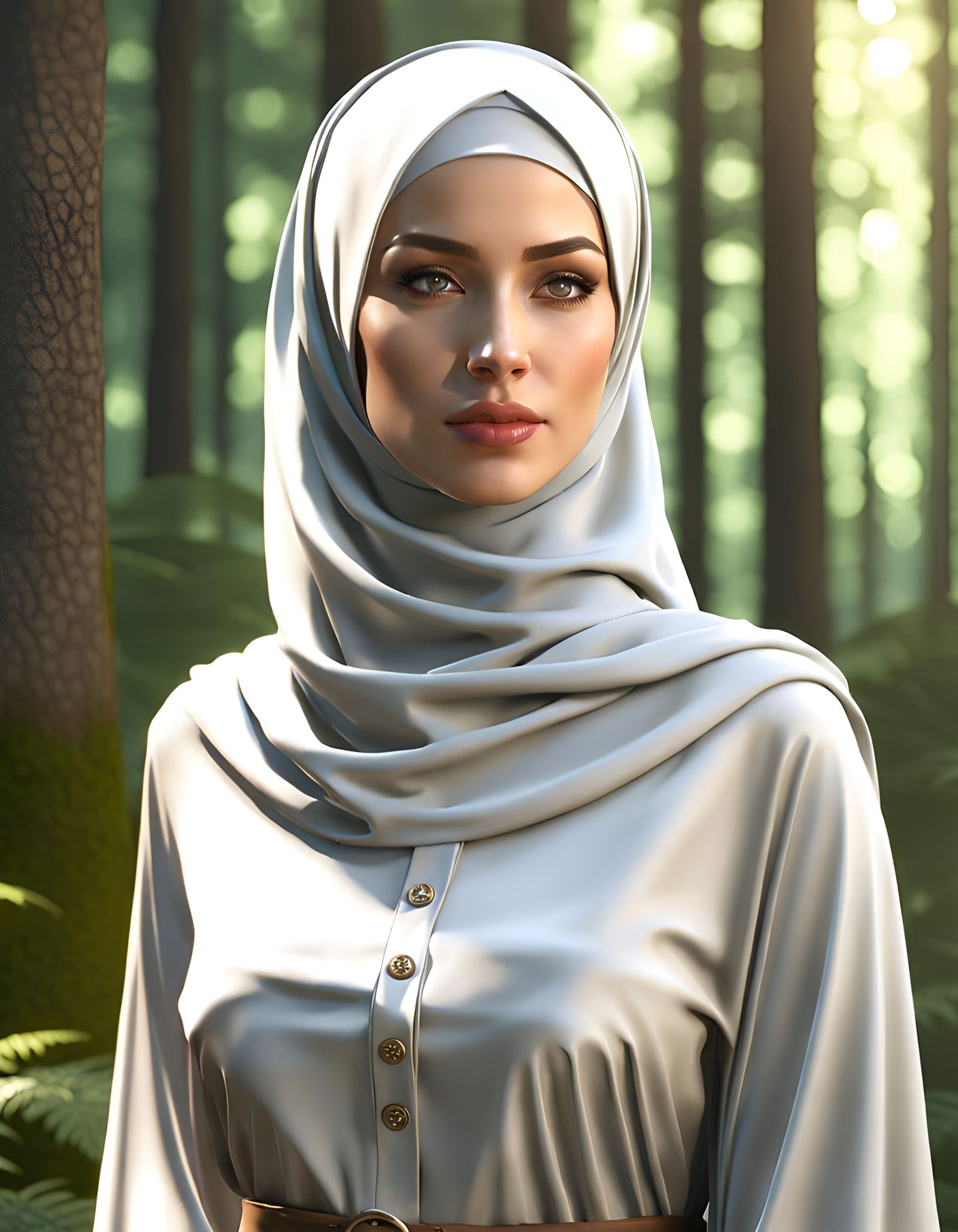 Elegant Summer Forest Explorer in Modest Hijab