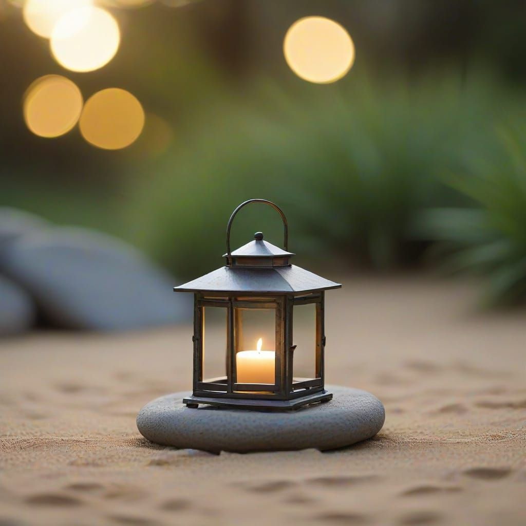 Minimalist Zen Garden with Abstract Symbols