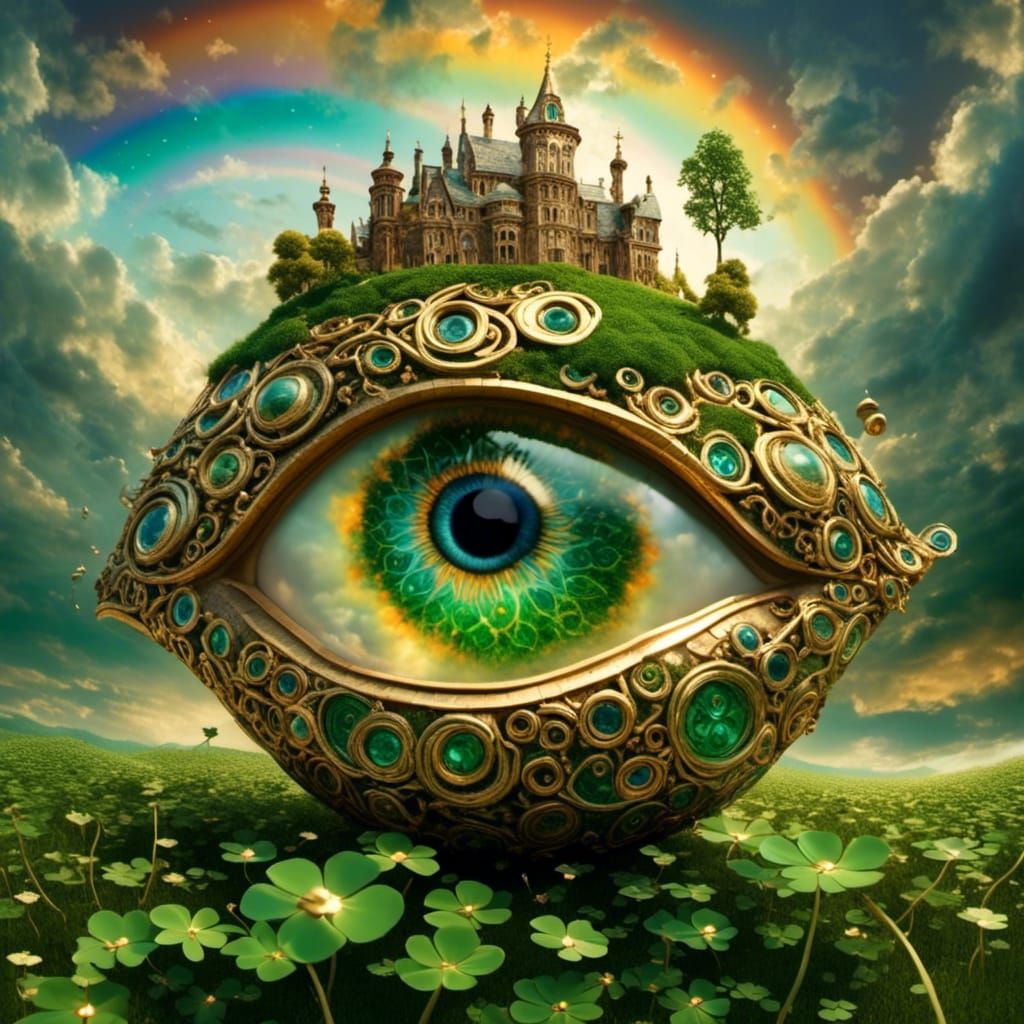 Surreal Eye over Irish Luck Fantasy Sky