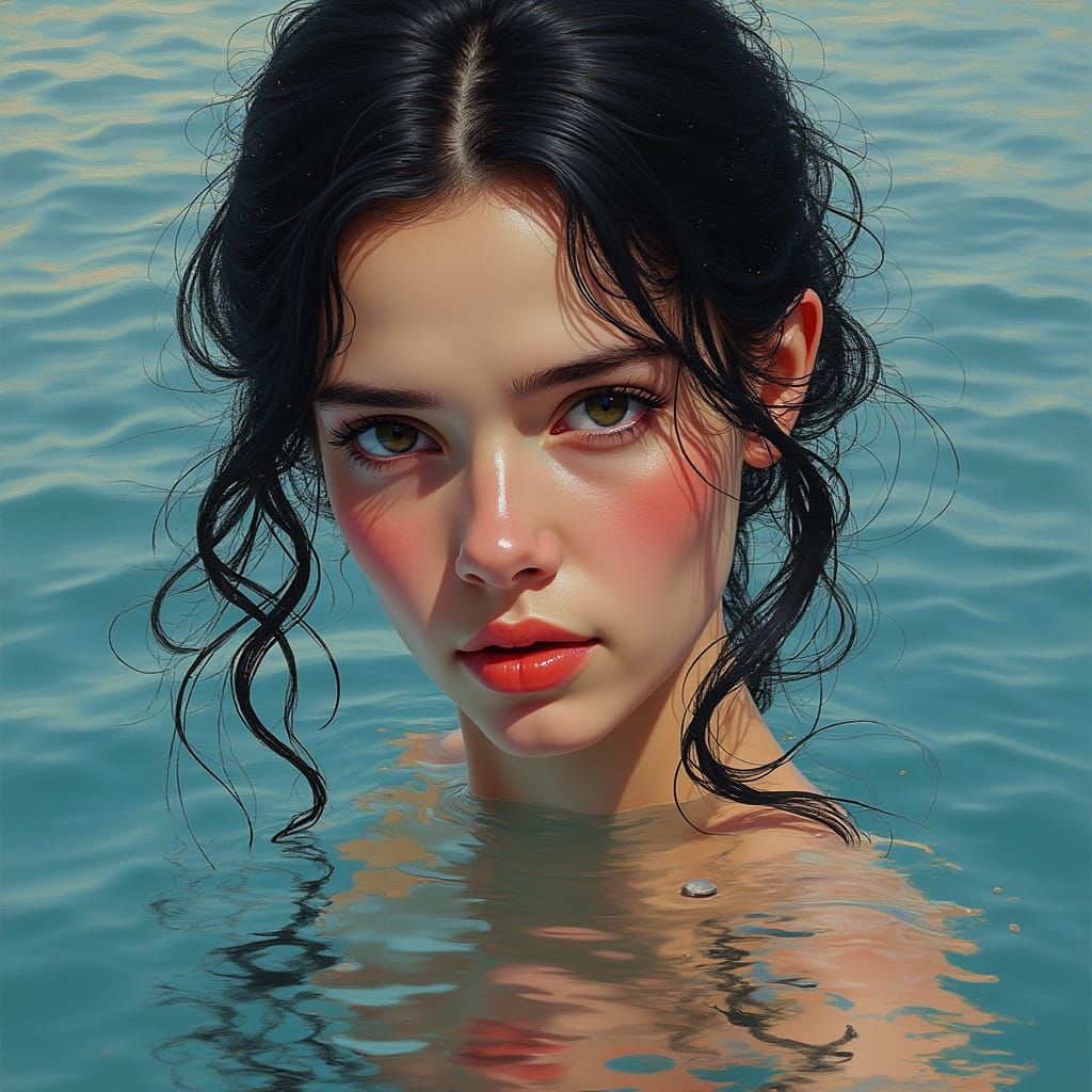 Distorted Digital Water Reflection