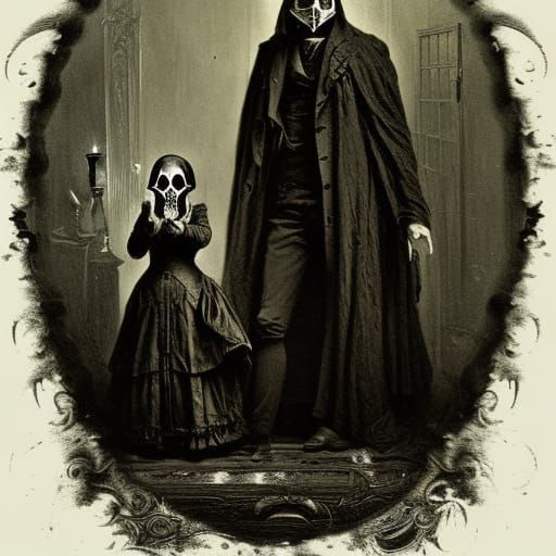 Sinister Memento Mori Victorian Family Photograph