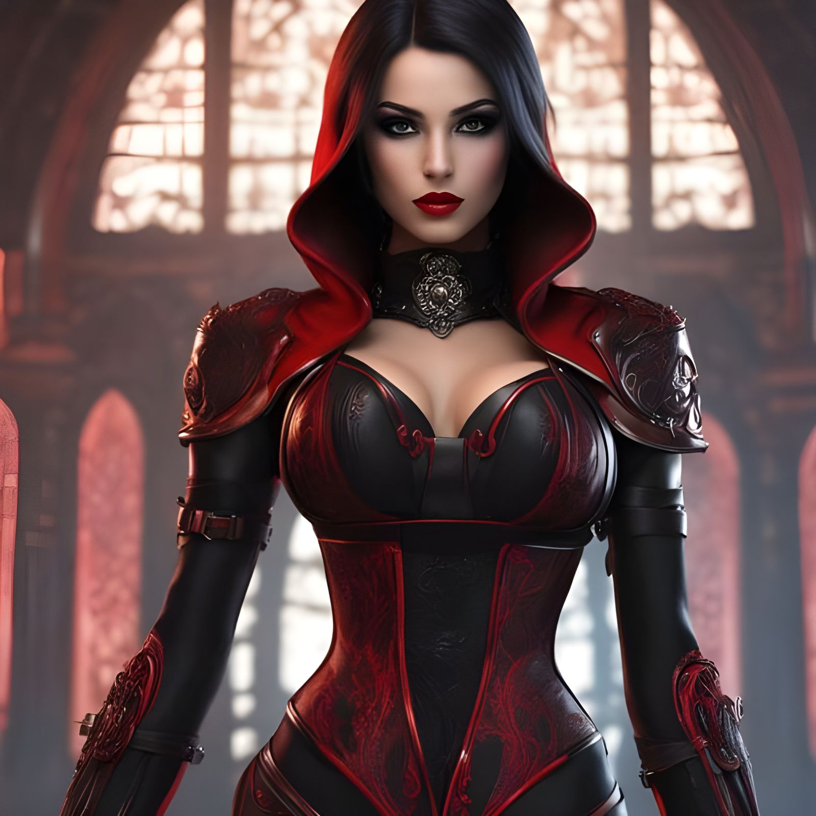 Futuristic Persian Gothic Beauty Portrait in Royo Style