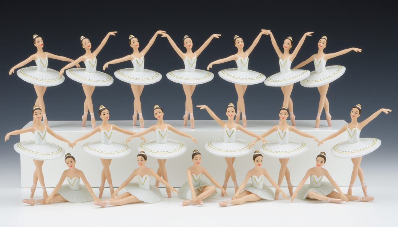 Collection of Ballerina Figurines in Various Poses