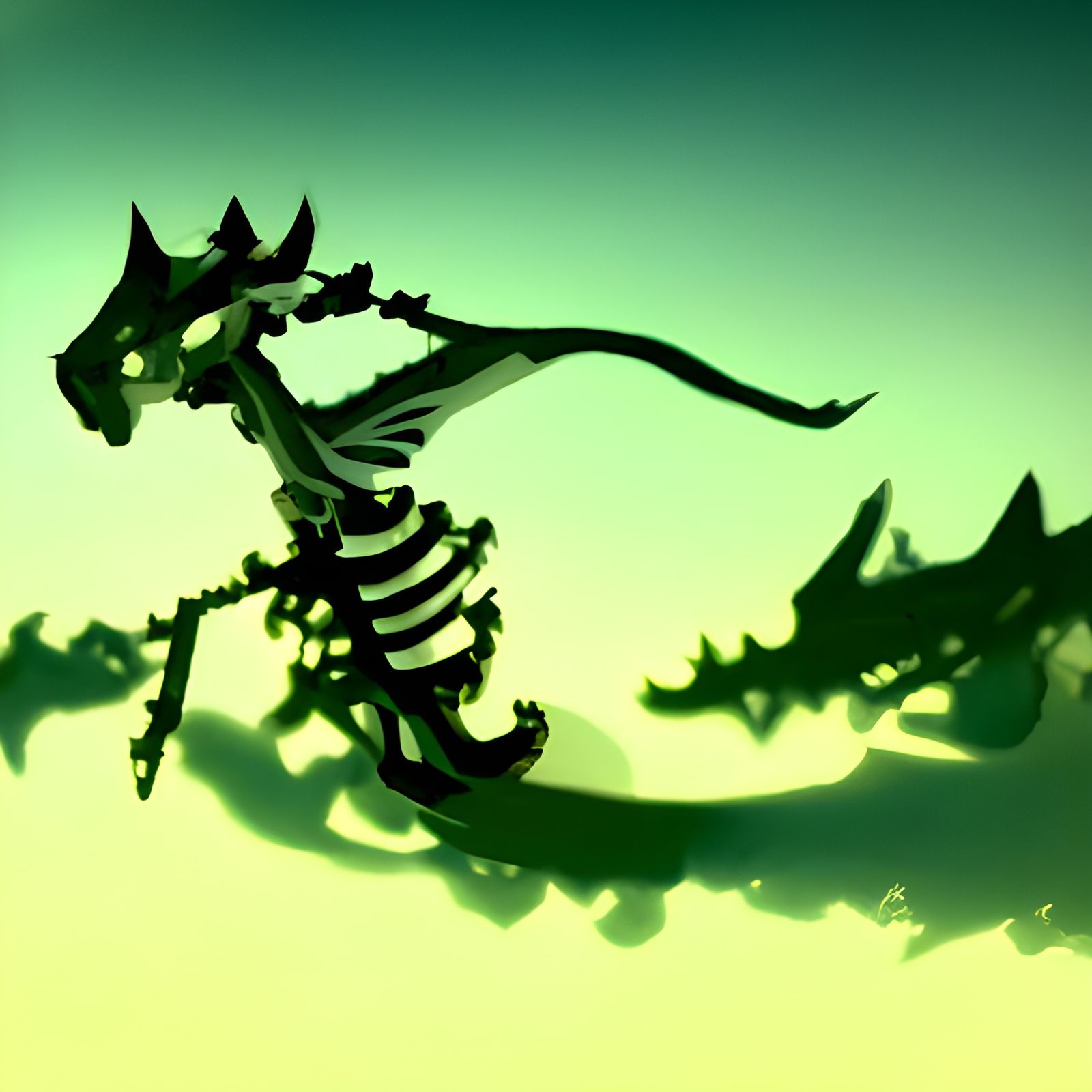 Skeleton Dragon in Dark Fantasy Style