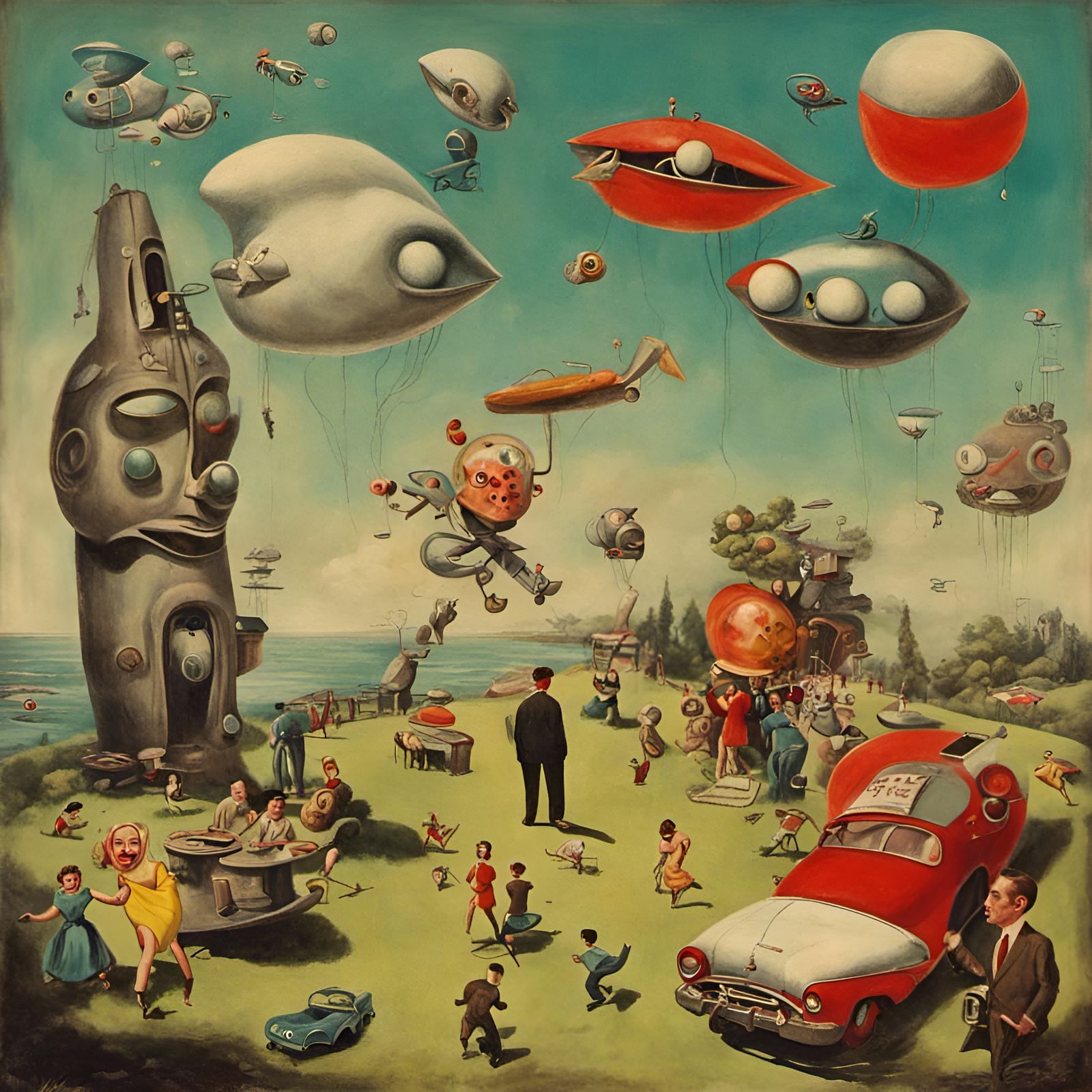 Surreal 1950s Pop Culture Art