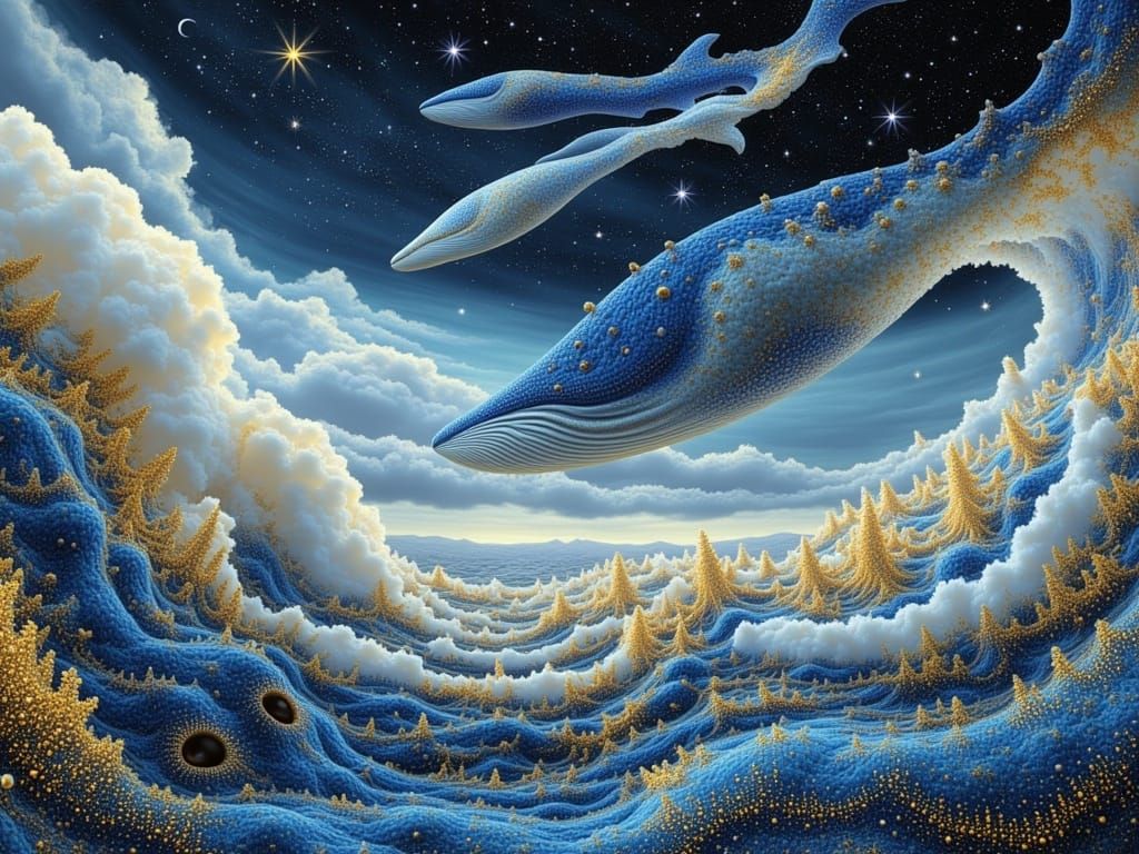 Dreamlike Whales Descend Upon an Alien City
