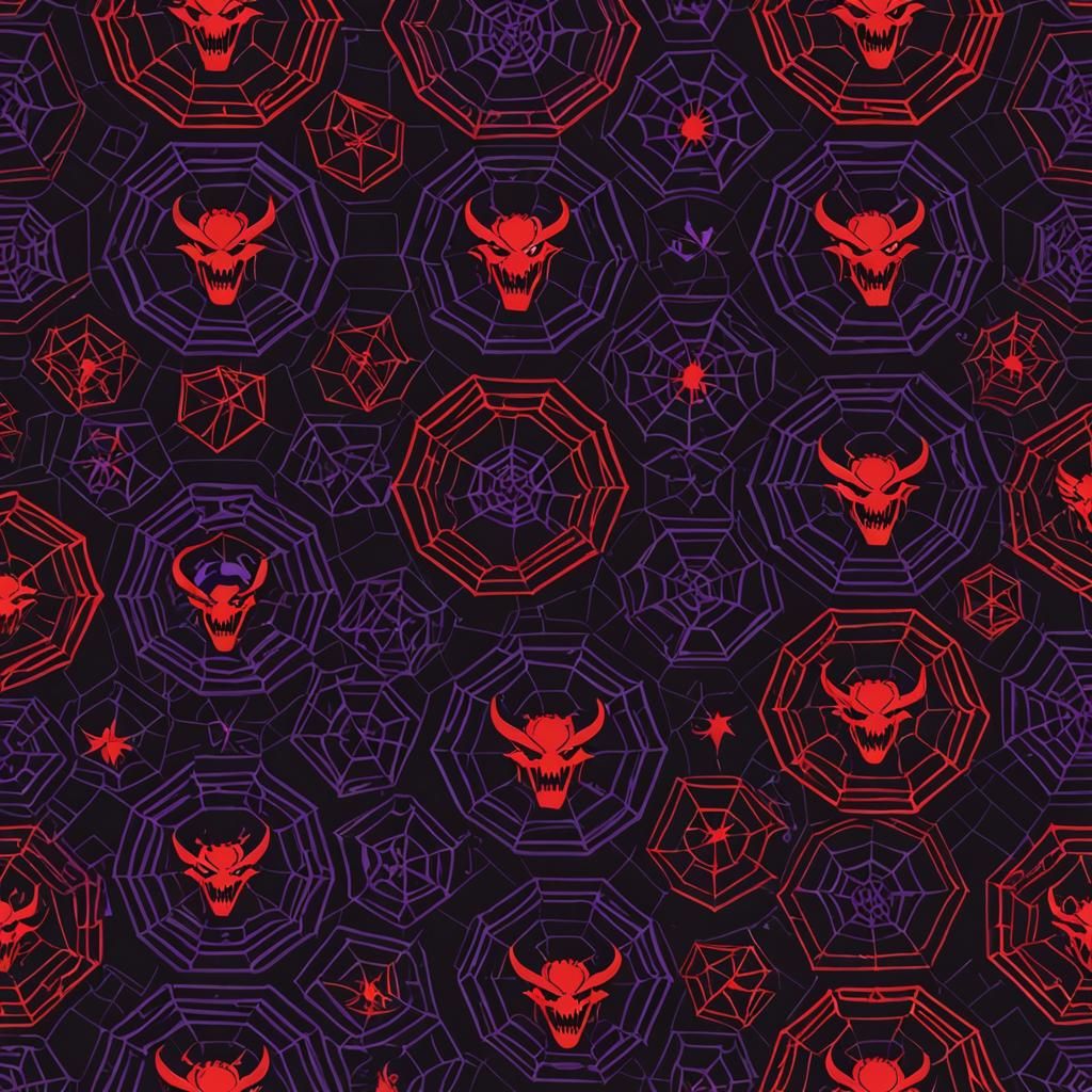 Eerie Dark Vampire in Red and Purple Hues