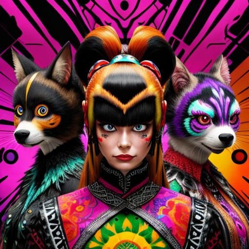 Weird Creatures with Human Faces: Surreal Ink Art