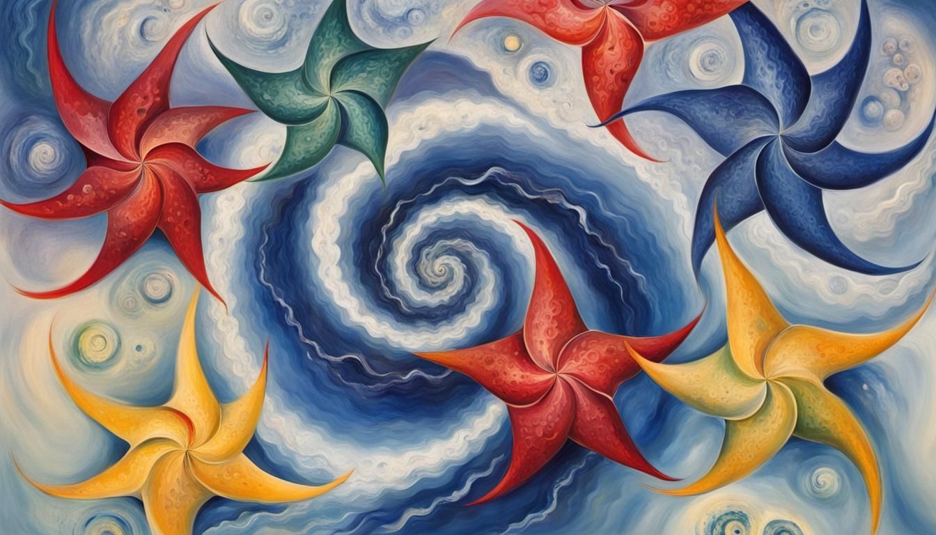 Abstract Jelly Star Swirl Inspired by Chagall