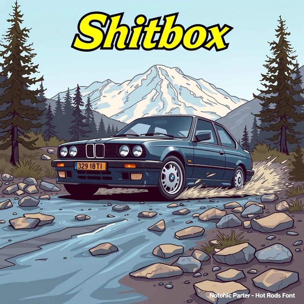 Vintage BMW Drift Scene Art