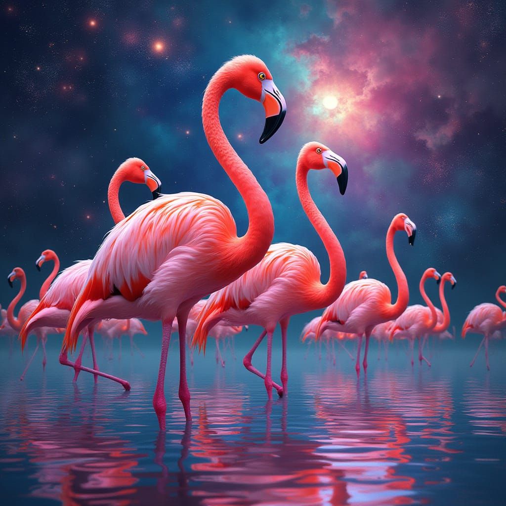 Flamingos at Hialeah Cosmic Racing Track