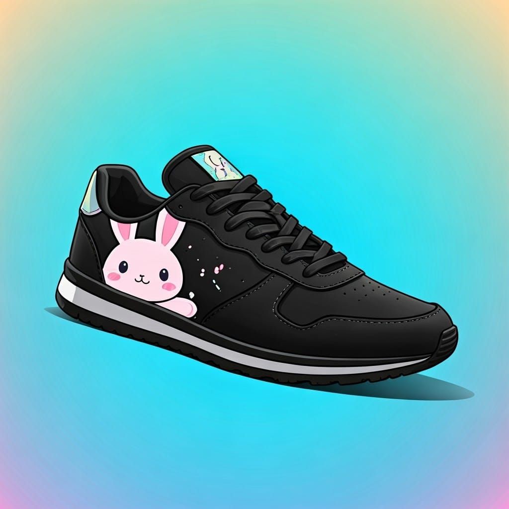 Anime Sneakers with Rabbit Design