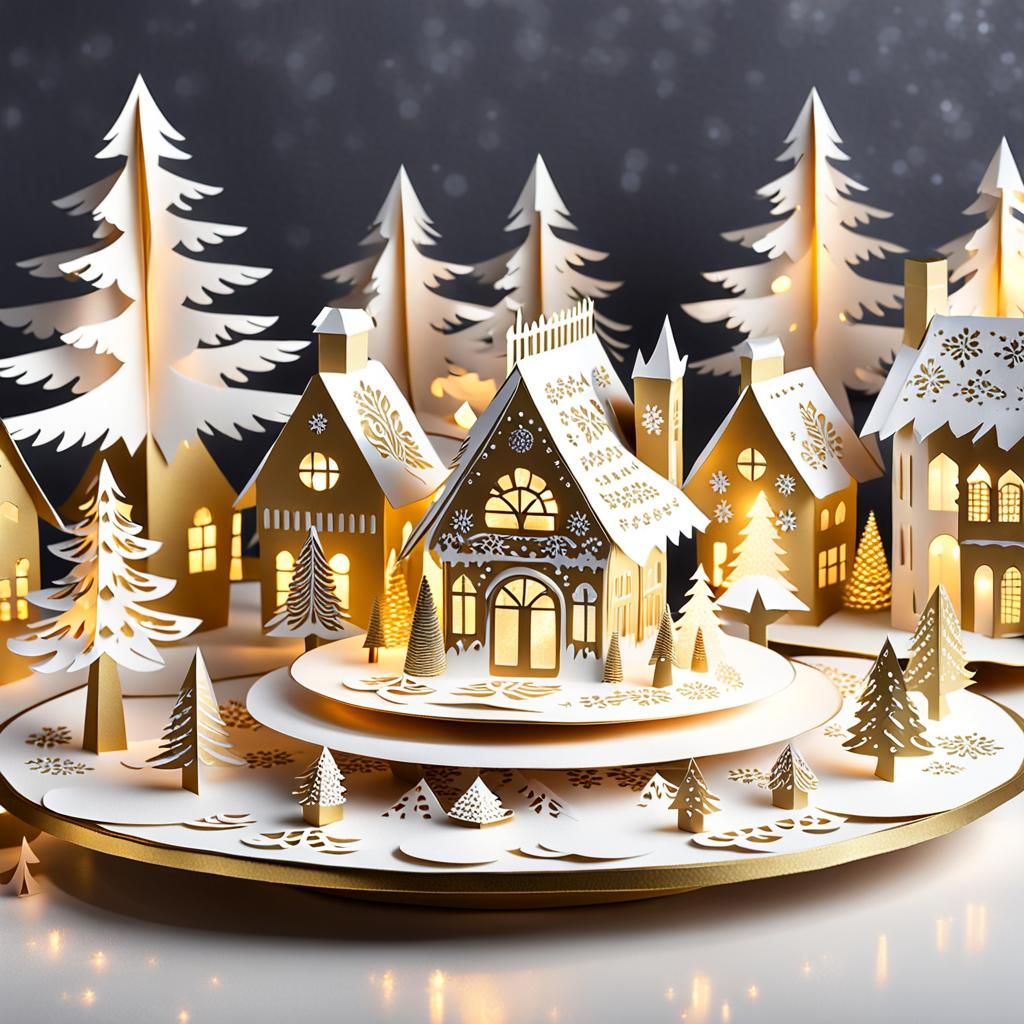 Festive Christmas Table with Victorian Paper Artistry