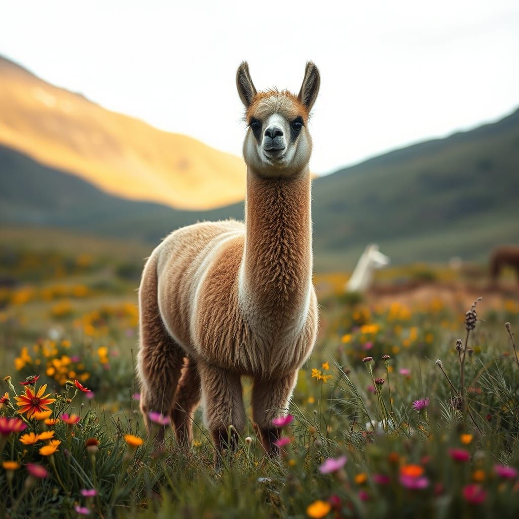 Regal Alpaca in Andean Meadow