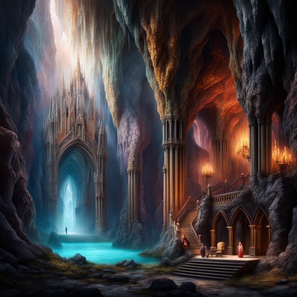 Epic Cave Cathedral with Gems and Crystals