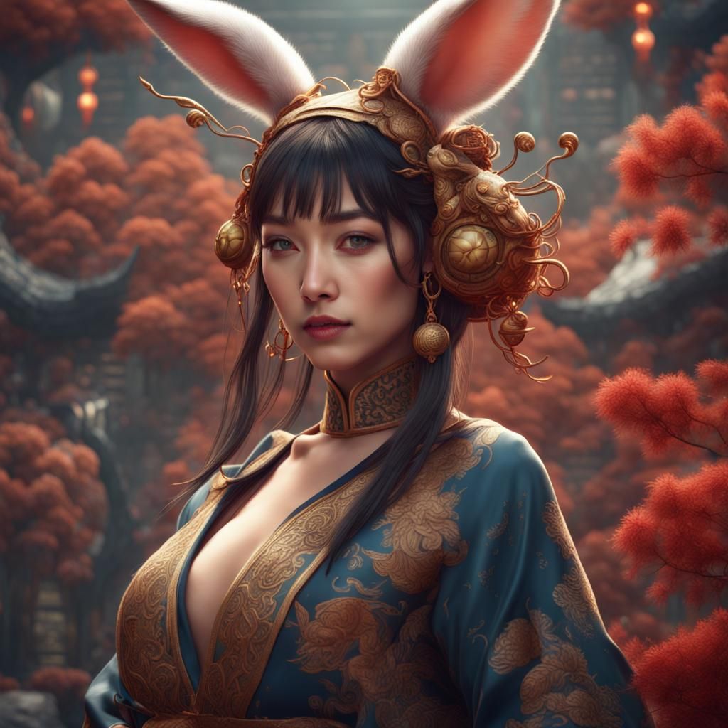 Beautiful Woman - Year of the Rabbit - Chinese Zodiac Collec...