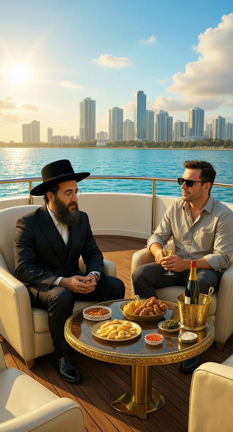 Hasidic Principal on Luxury Yacht in Miami Digital Comic Ill...
