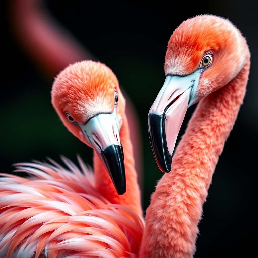 Flamingo Portrait in Vivid Surreal Style