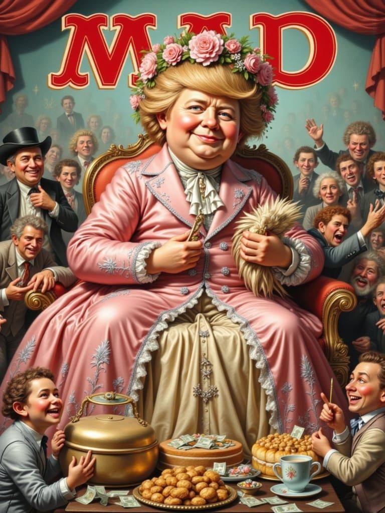 Extravagant Noblewoman Trump in Opulent Rococo Style