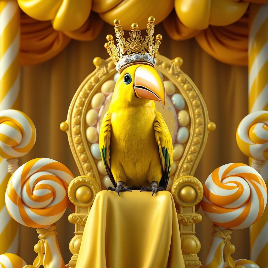 Toucan Queen on Candy Throne