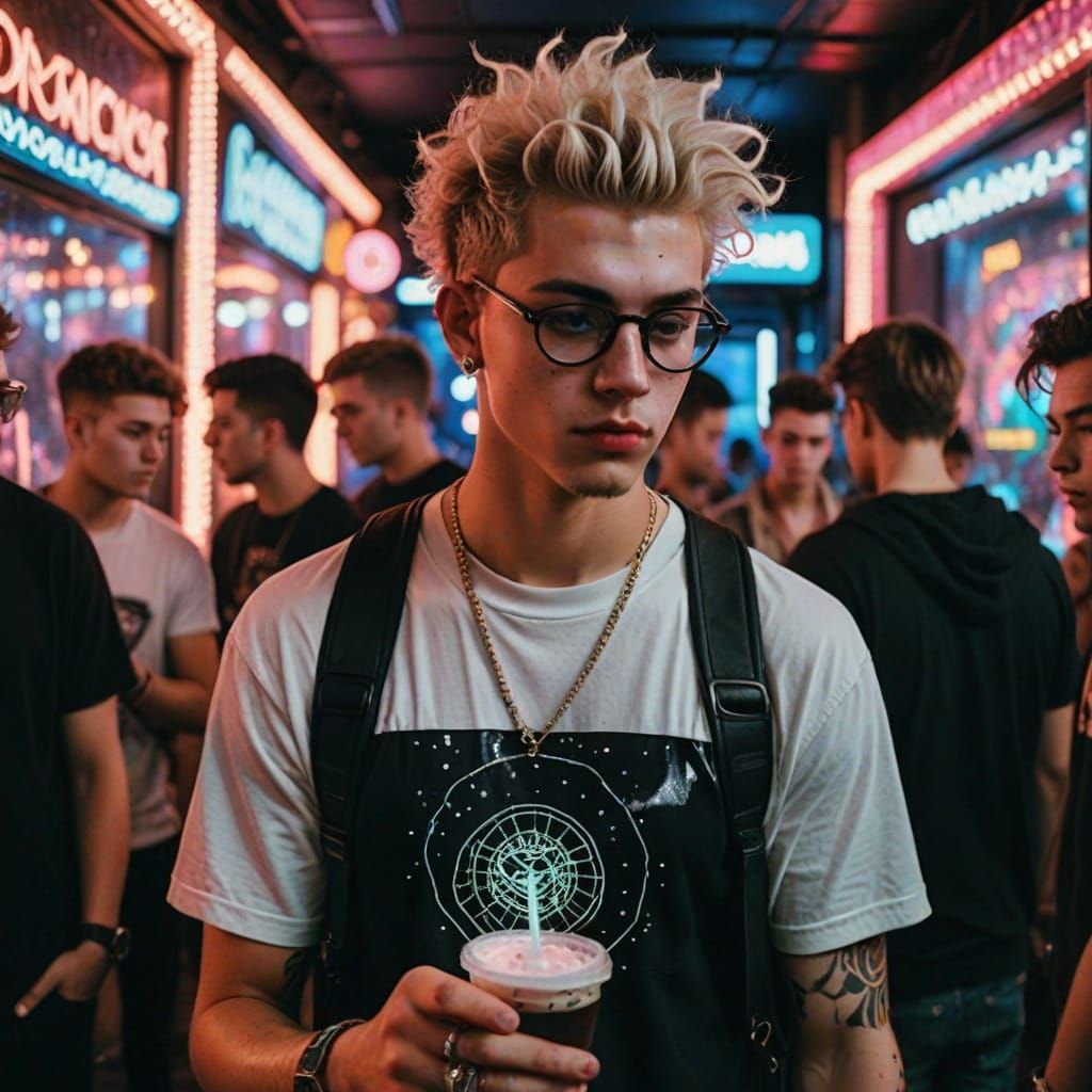Grunge Guy Shines Under Disco Lights