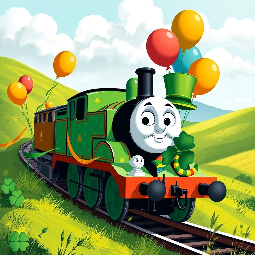 Thomas Chugs Along Emerald Isle on St. Patrick's Day
