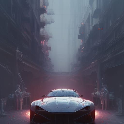 Detailed Cars in Dark Fantasy Style, 8K