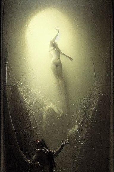 Horror Nymph in Gustave Doré Style